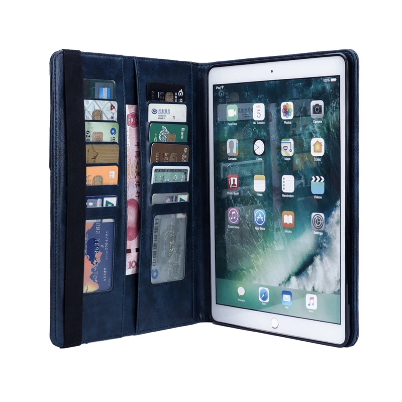 Ретро масло многофункциональный кошелек карты кожаный чехол для iPad Air3 бизнес Стенд смарт-чехол для Apple iPad Pro 10,5 дюймов с ручкой