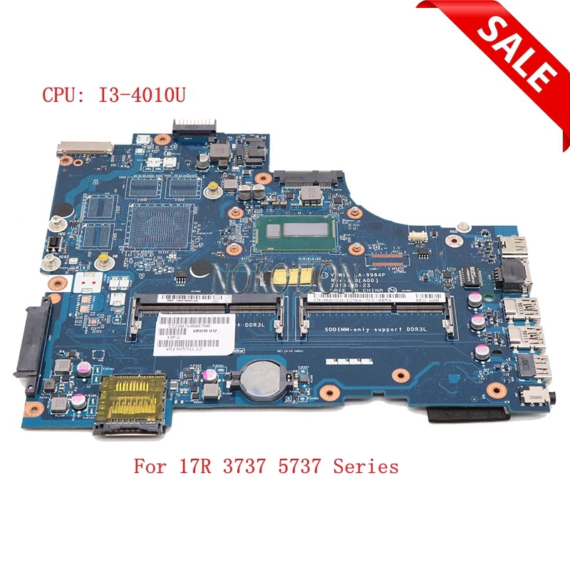 

Nokotion VBW11 LA-9984P Main board For Dell 17R 3737 5737 CN-01CFYT 01CFYT Series SR16Q I3-4010U