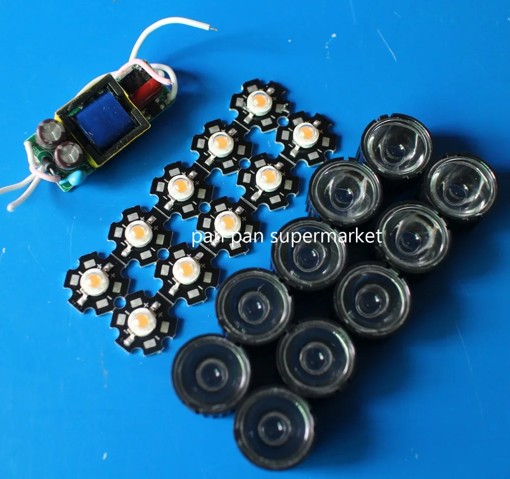 Светодиодная лампа полного спектра для выращивания растений 10x3 Вт 380-840 нм + 10 шт.