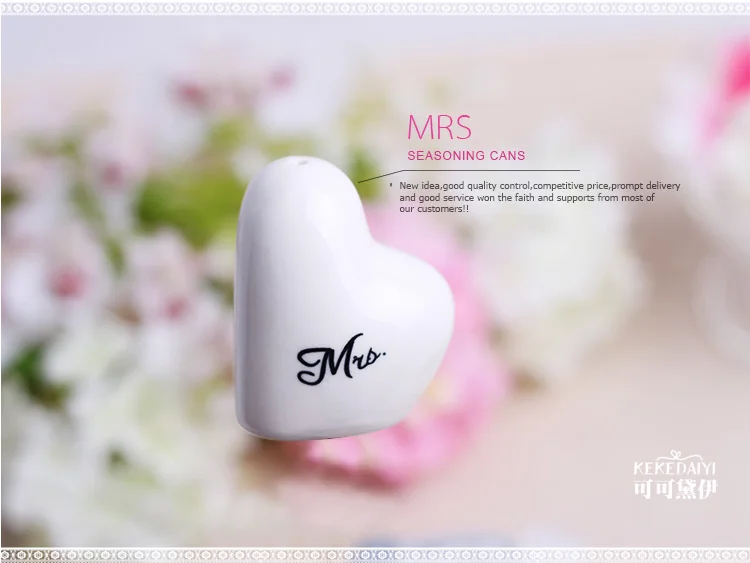 Г н и Mrs. в форме сердца керамические Солонка перечница с дырочками сверху 24