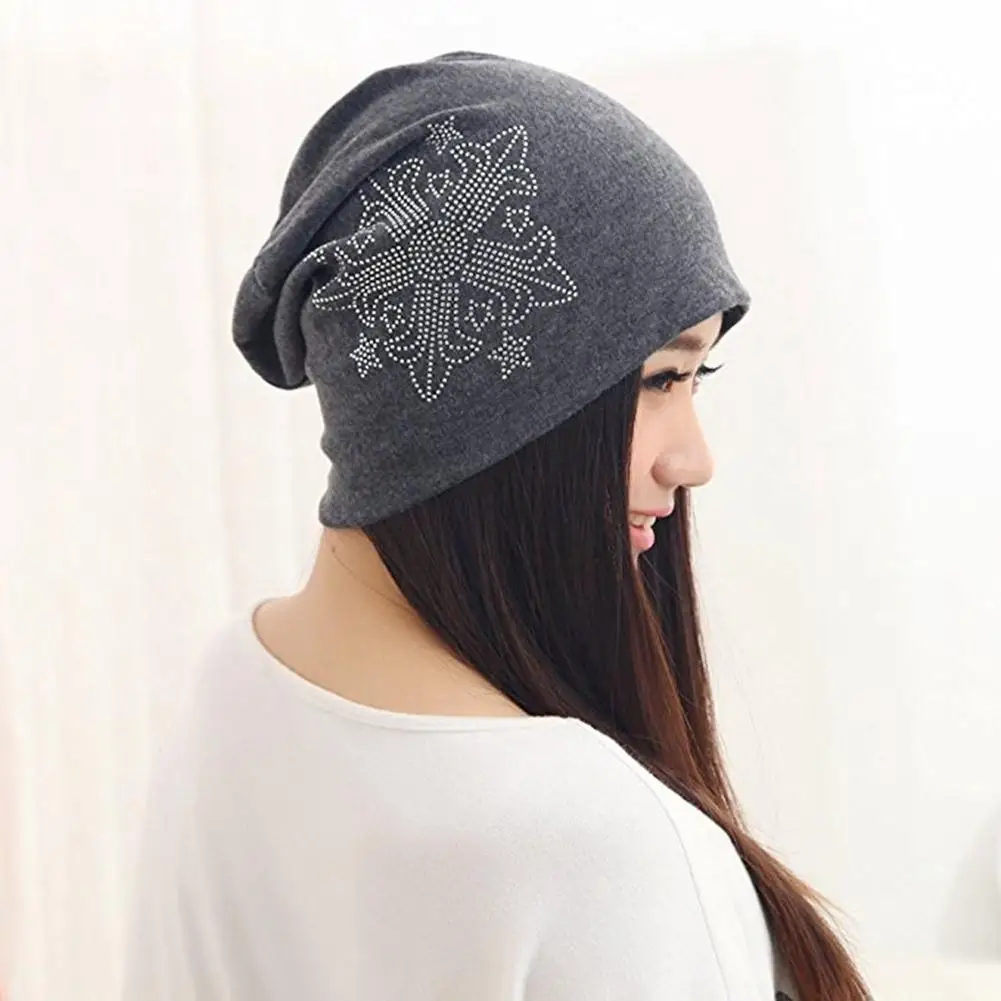 У зима осень Skullies мягкого трикотажа Сутулиться Beanie Кепки с горный хрусталь