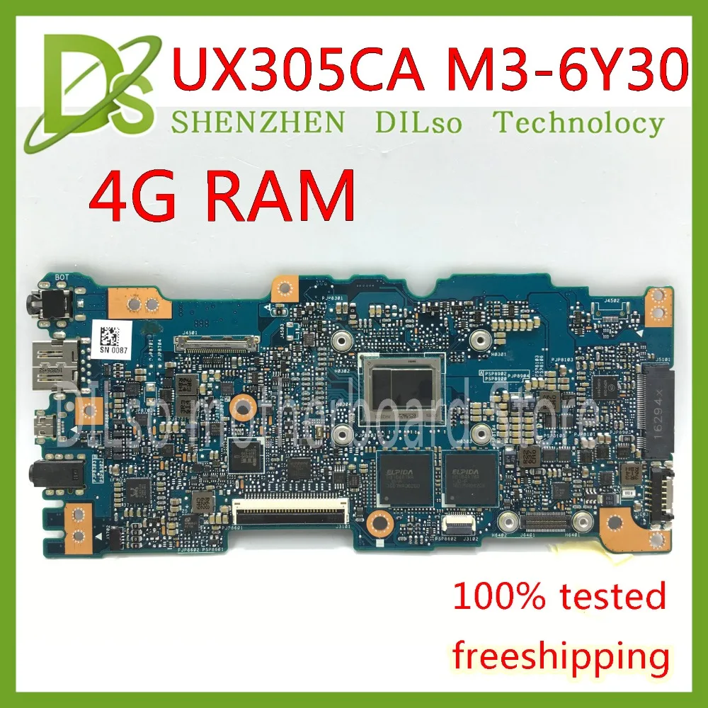Billig KEFU UX305CA Für ASUS UX305CA UX305C U305C Motherboard Integrierte M3-6Y30 Cpu 4G Momery Onboard Mainboard Rev 2,0 Test Arbeit 100%