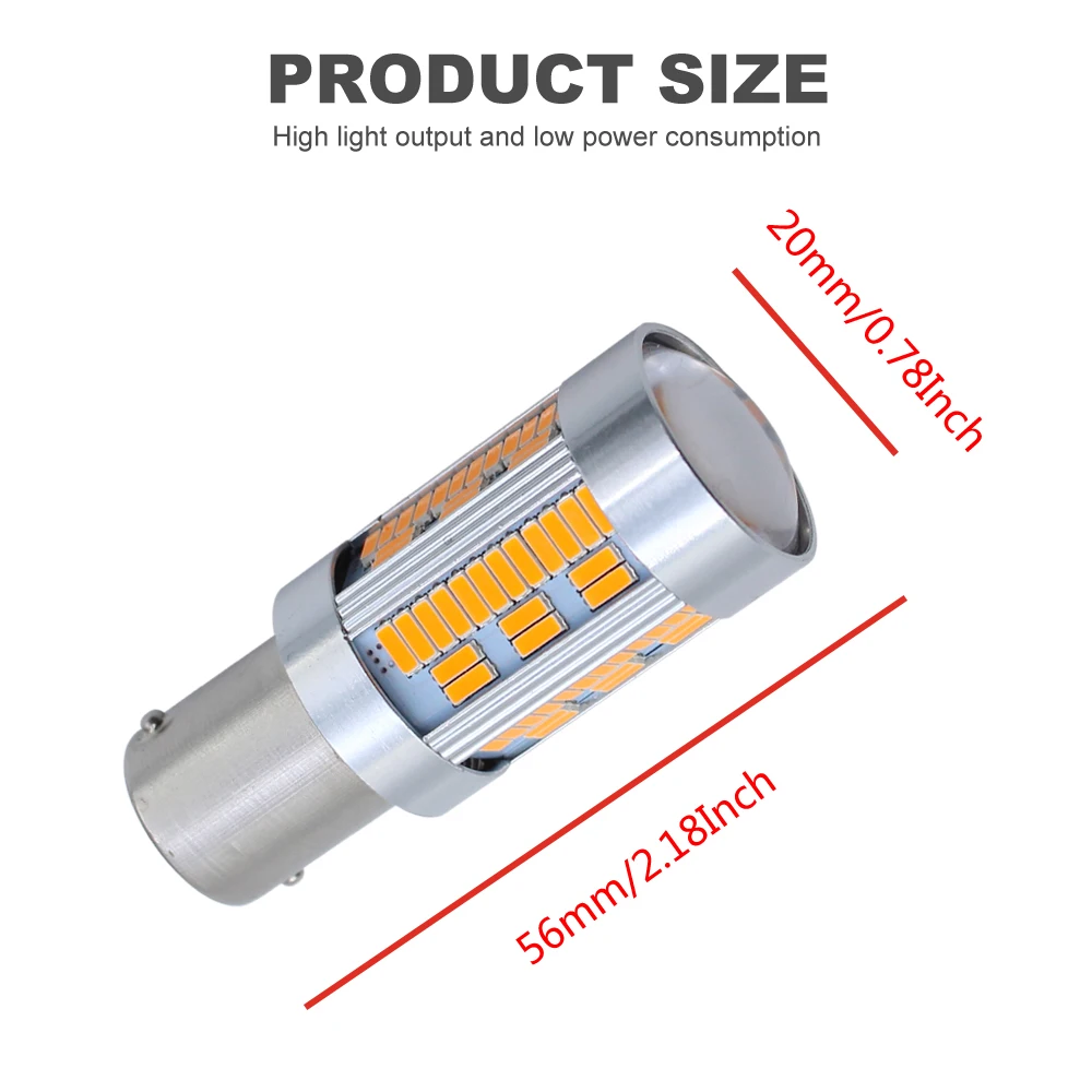 9-12 В 20 Вт 1156 BAU15S PY21W LED 105 4014 SMD Светодиодная лампа Янтарная желтая для автомобиля