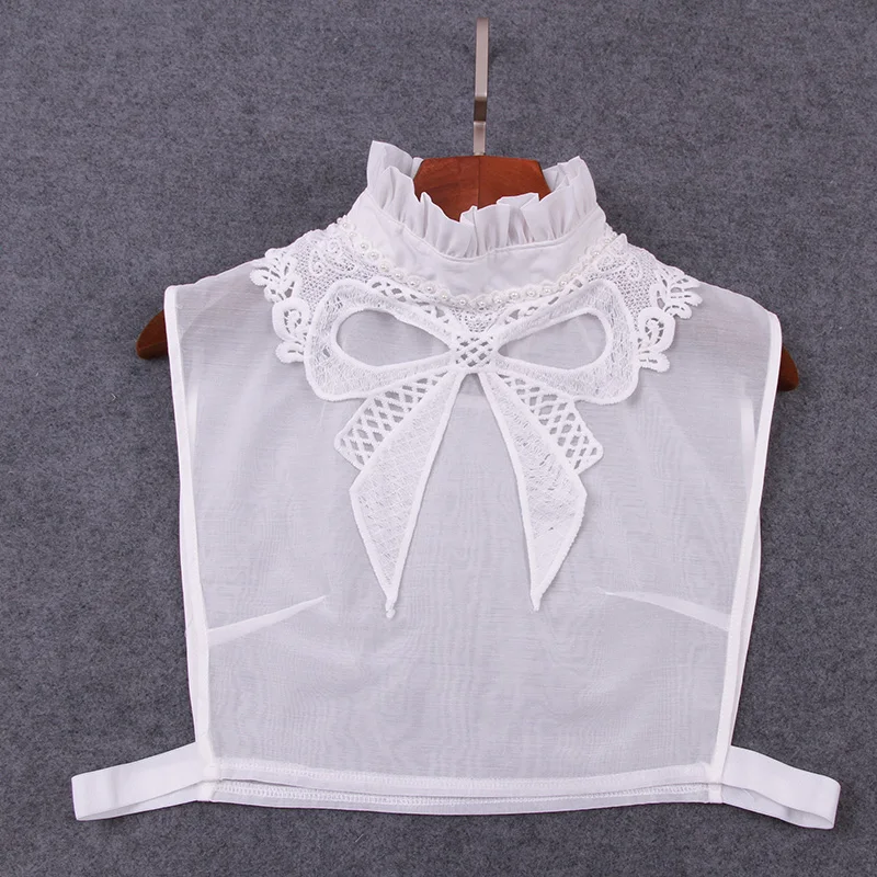 Съемный воротник-стойка для женщин с галстуком черный белый аксессуары одежды |