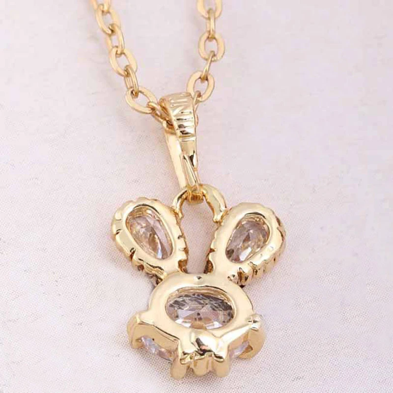 Милые животные ювелирные изделия из желтого золота Цвет Ясно Циркон CZ цепочка с