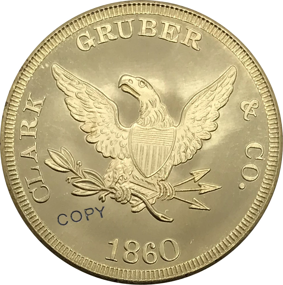 1860 США 20 доллар золотая монета латунная Коллекционная КОПИЯ | Дом и сад