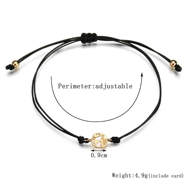 Vintage Charm World Map Bracelets &amp Bangles Femme Adjustable Fashion Wristband Wish Bracelet Lucky Red String Jewelry Hot | Украшения и