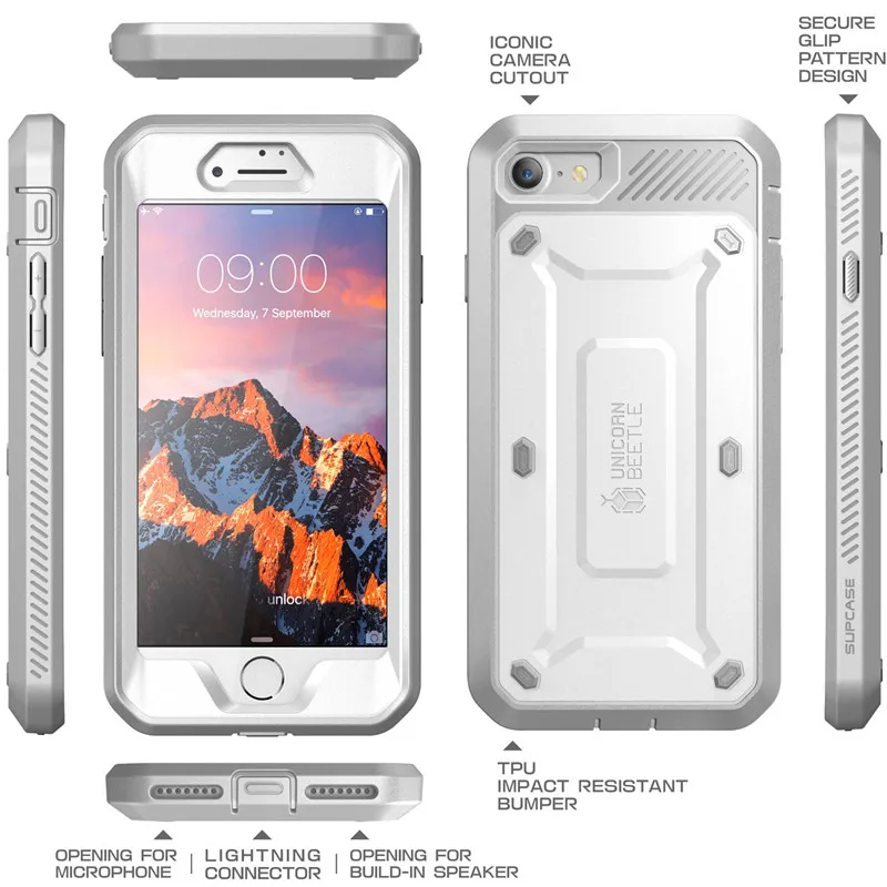 Для iphone 7( выпуск) SUPCASE Unicorn Beetle Series UB Pro полнокорпусная прочная кобура чехол со встроенным протектором экрана