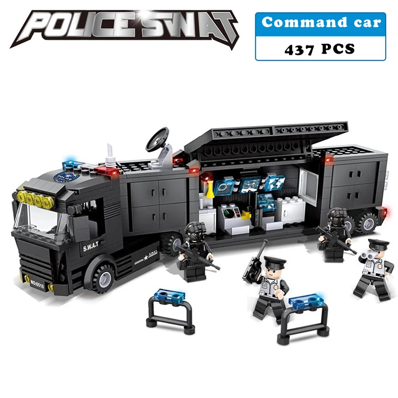 Полицейская станция SWAT Command автомобиль солдаты Военная серия 3D модель