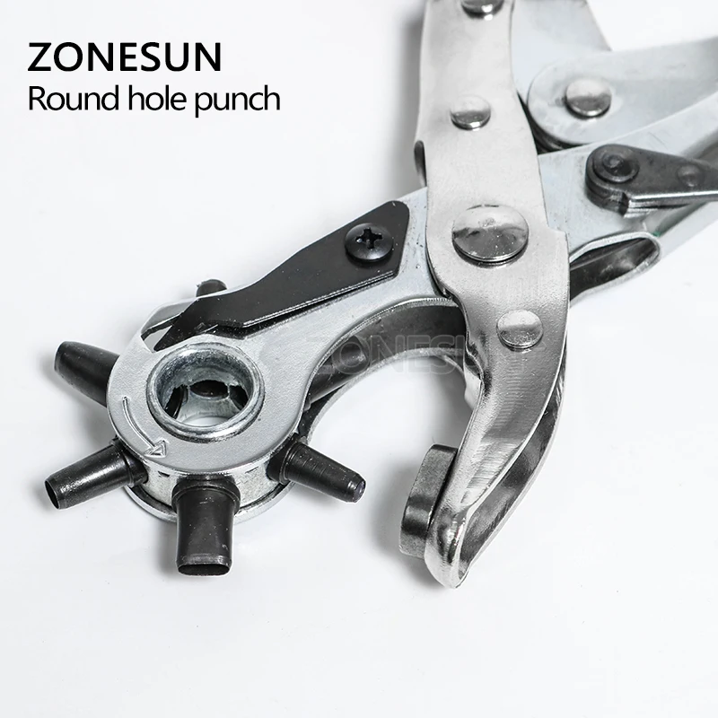 ZONESUN дырокол для кожаного ремня плоскогубцы проушины вращающаяся швейная машина