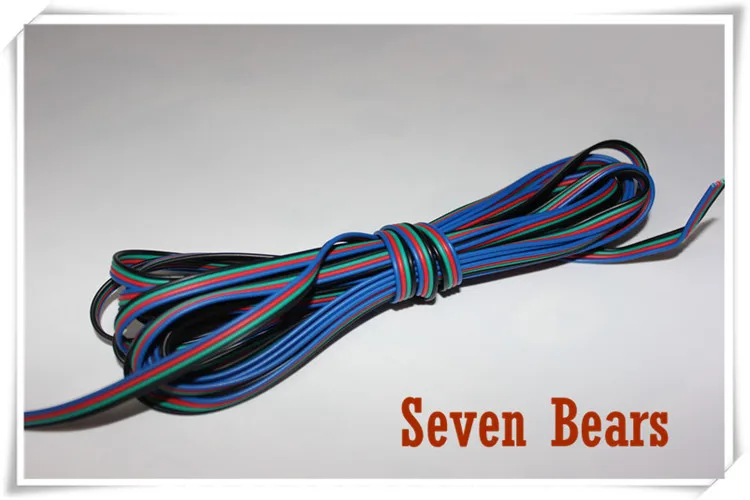 4 контактный Удлинительный кабель RGB 10 м разъем 22AWG + черный провод для