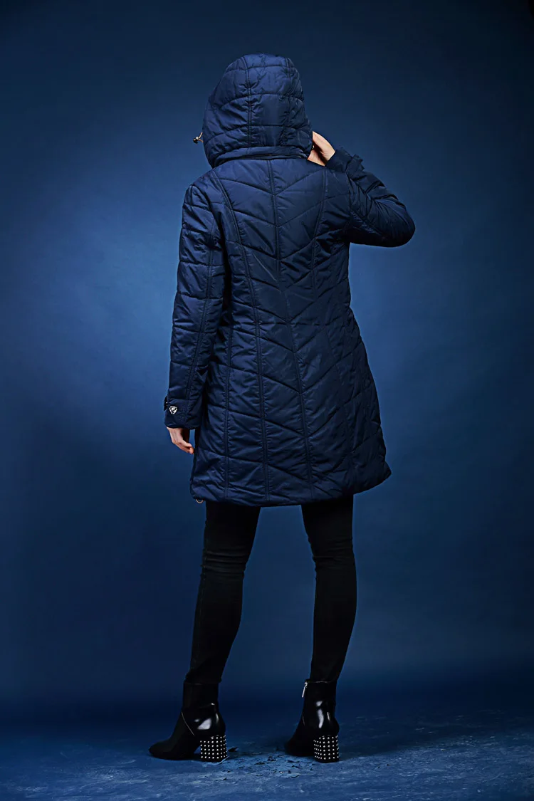 Европейская зимняя куртка женская однотонная свободная с капюшоном длинная