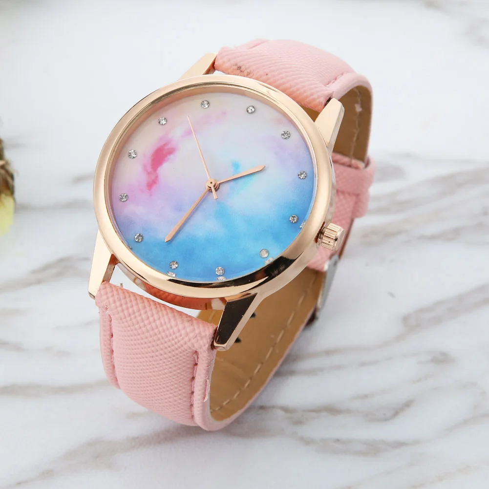 Модные женские часы карамельного цвета сменные кожаные Наручные Студенческие