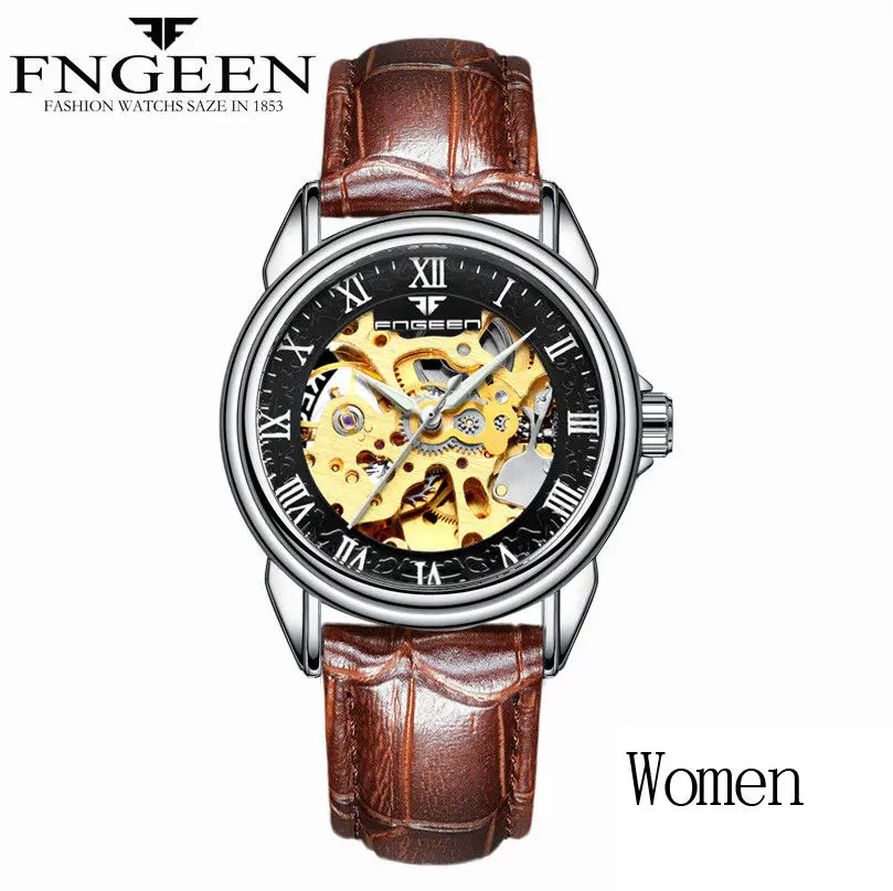 women silver black Женские часы, автоматические механические часы, женские часы с турбийоном, Reloj Mujer, часы со скелетом, Лидирующий бренд, наручные часы, Relogio Feminino - Цвет: women silver black