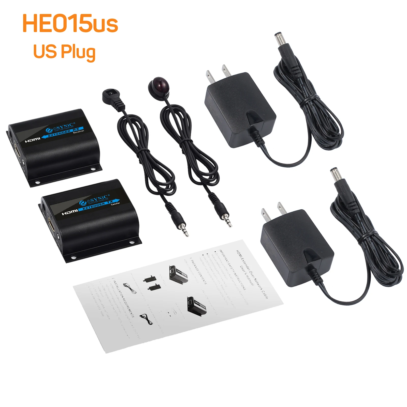 Esynic HDMI удлинитель сигнала до 60 м RJ45 передатчик TX/RX репитер усилитель приемник для