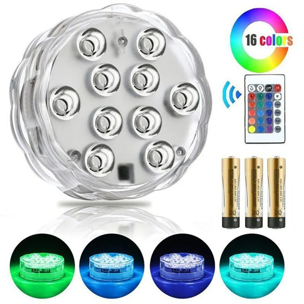 

RGB Submersible Light Swimming Pool Light ip68 piscine With Remote Control Durable LED Bulb Portable Underwater