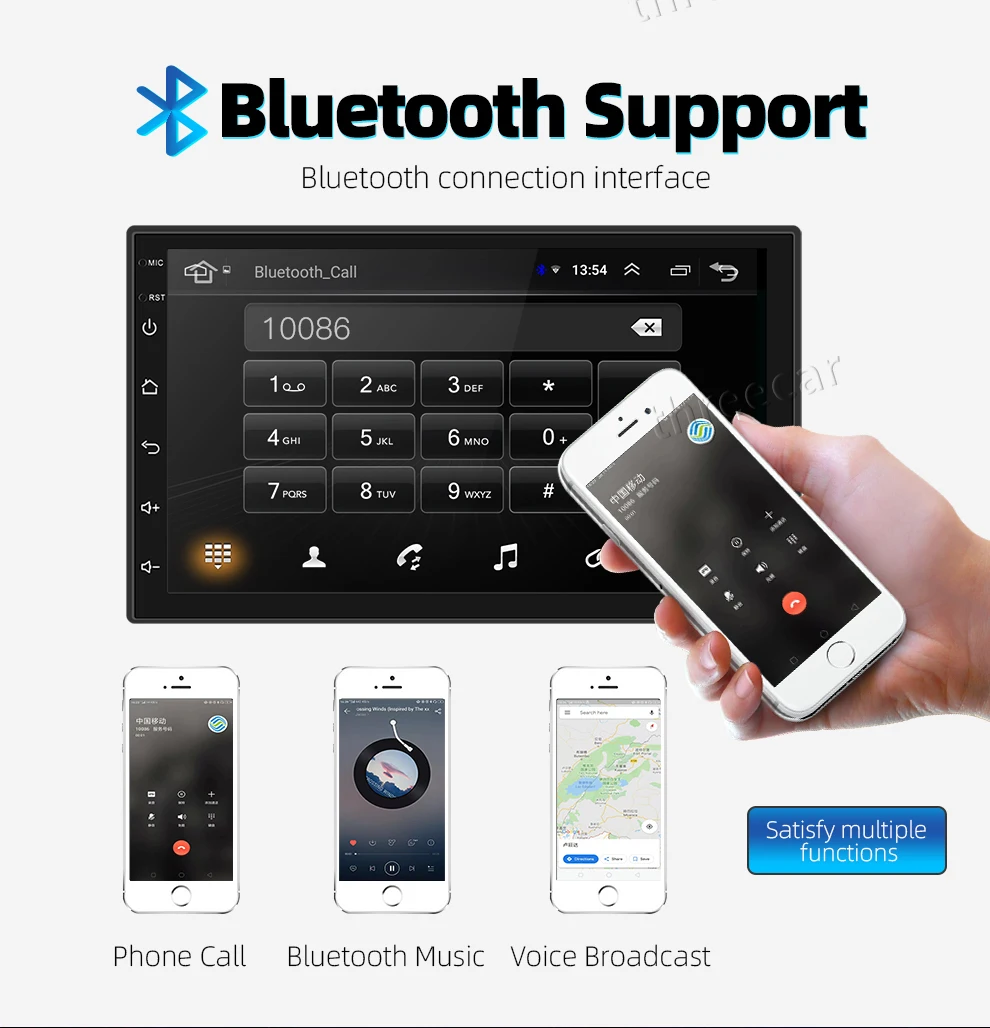 7 ''универсальная GPS навигация Bluetooth 2 Din автомагнитола Android 8,1 Wifi Автомагнитола стерео FM USB MP5 Автомагнитола