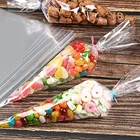 Прозрачный целлофановый упаковочный пакет, пластиковый пакет в виде конуса для конфет сделай сам, для свадьбы, дня рождения, попкорна, 50100200 шт.