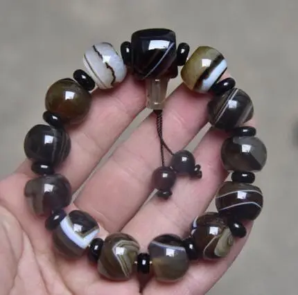 

15x10mmMadagascar natural decorative pattern silk agateenergy stone healing bracelet