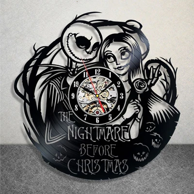 Type 3 Horloge росписи кошмар перед рождественские настенные часы дизайн мультфильм тема виниловые часы-пластинка часы с подвеской тихий 12 дюймов - Цвет: Type 3