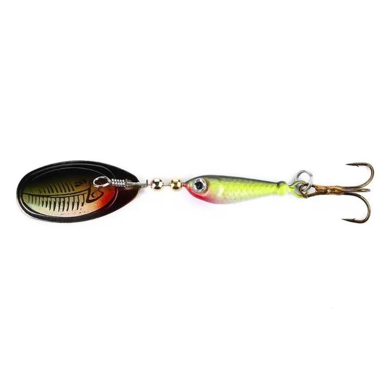 1 pcs rotating Spinner Bait Sequin Fish Shape Fishing Lure Bionic Artificial Bait Metal Spoon with Treble Hook - Цвет: 1 pcs