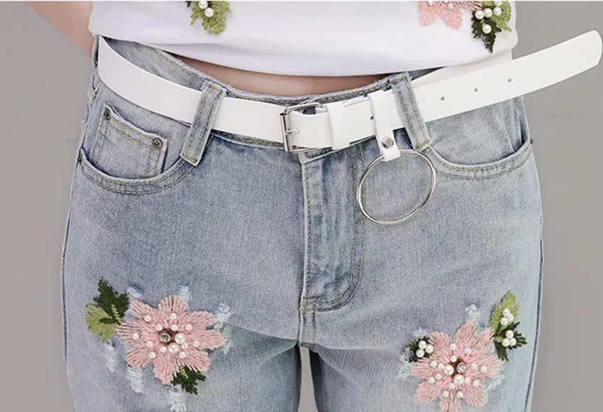 HAMALIEL M-5XL, женские джинсовые костюмы, летние хлопковые белые футболки с вышитыми цветами и бисером+ джинсовые штаны с кисточками