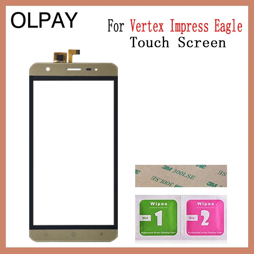Glod No Tools OLPAY 5,0 ''Новинка для Vertex Impress Eagle 3g сенсорный экран стекло дигитайзер панель объектив сенсор Бесплатный клей и салфетки - Цвет: Glod No Tools