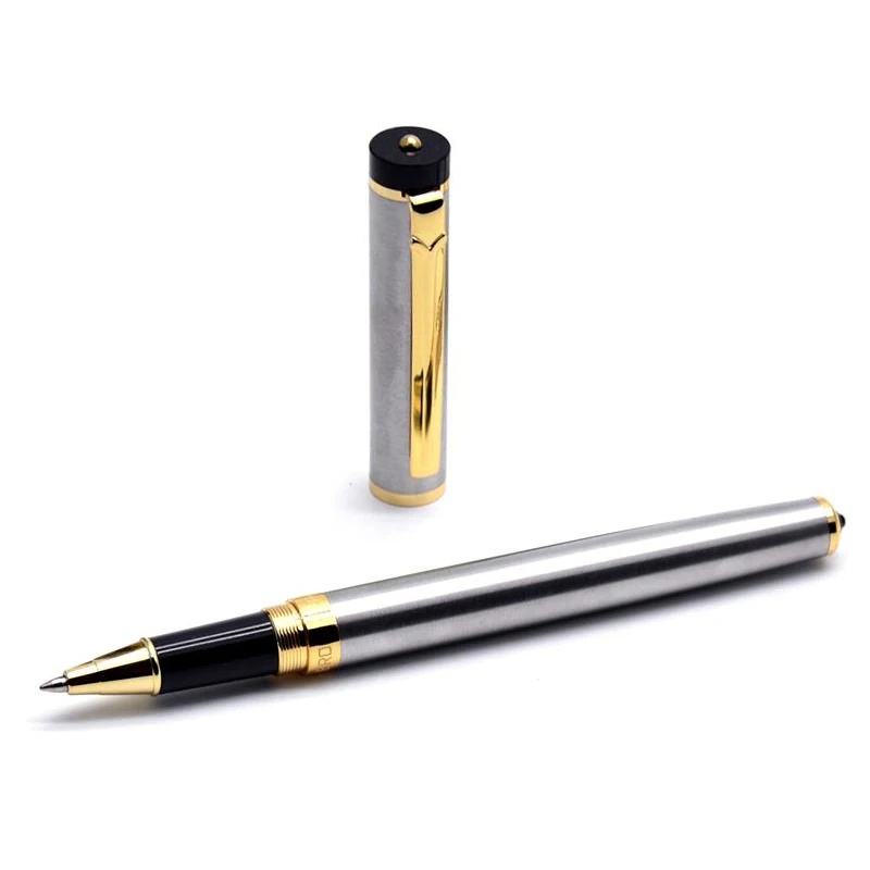 Steel-black ink Guoyi D08 двухцветная золотая металлическая Подарочная шариковая ручка, коробки, высокое качество, офисные и школьные канцелярские принадлежности и металлические подарочные ручки - Цвет: Steel-black ink