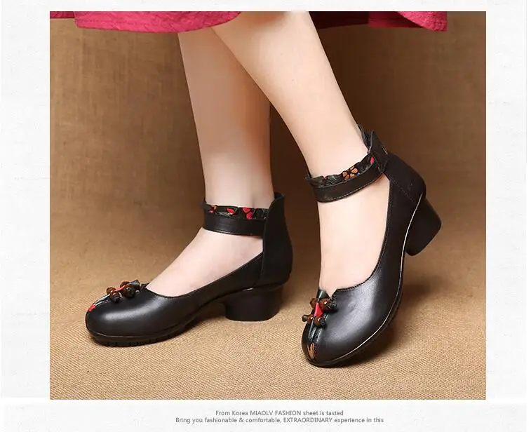 RUSHIMAN Shoes Woman 100% Genuine Leather Women Pumps Lady Round Toe Platform Shallow Mouth Size 35-41 | Обувь
