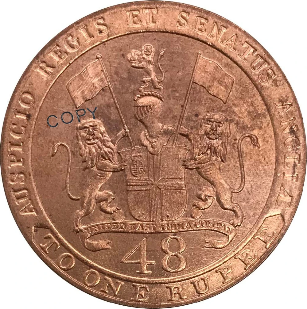 Коллекционные монеты 1794 г. британская индийская 1/48 рупия медная красная медь