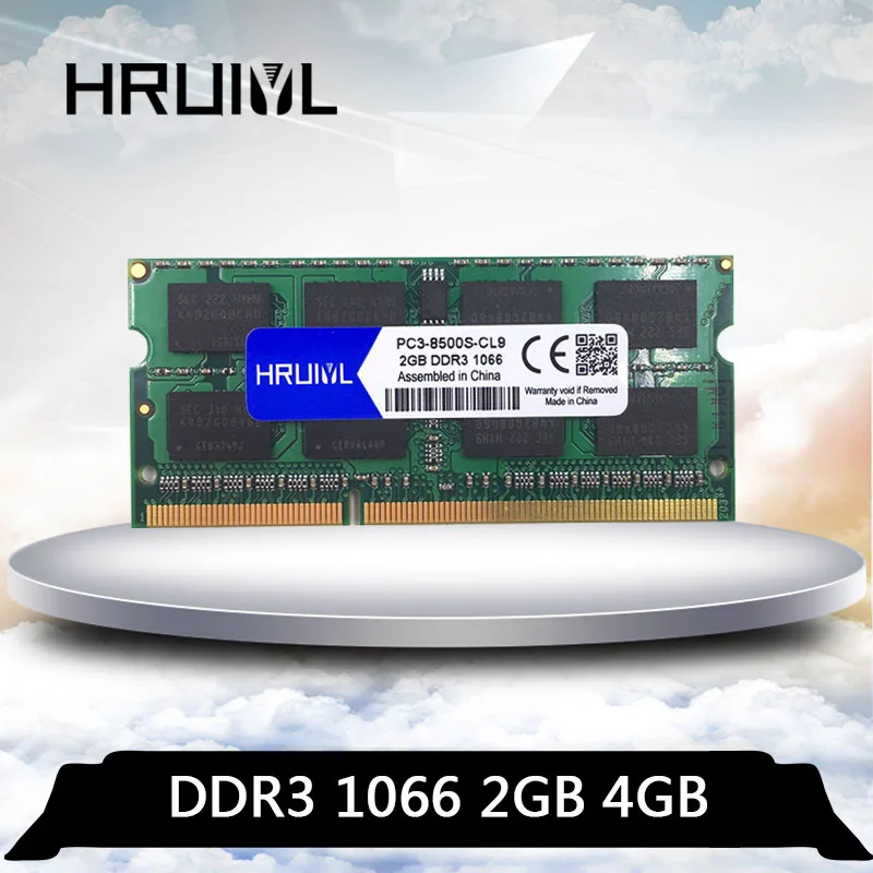 HRUIYL DDR3 4 Гб 2 Гб 1066 МГц 1066 МГц PC3 8500S 2G 4G SO-DIMM Memoria, оперативная память для ноутбука 204 Pin 1,5 V, память для ноутбука