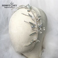 elegant silver leaves tiara crystal headband bridal hair accessories wedding hairband tiaras head piece dropshipping