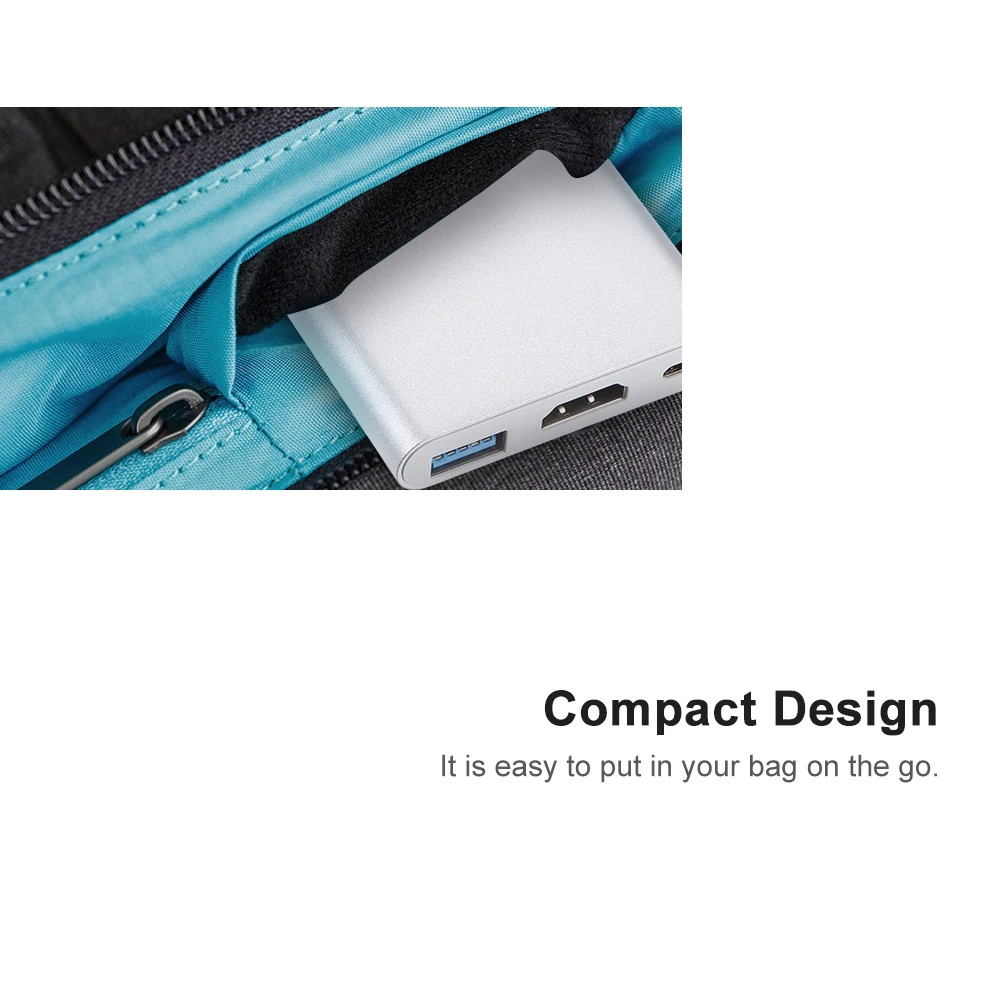 USB 3,1 Тип с разъемами типа C и USB 3,0/HD/Тип-C концентратор USB-C 3-в-1 адаптер ключ подставка с зарядным устройством для Macbook Pro, Dell XPS 13