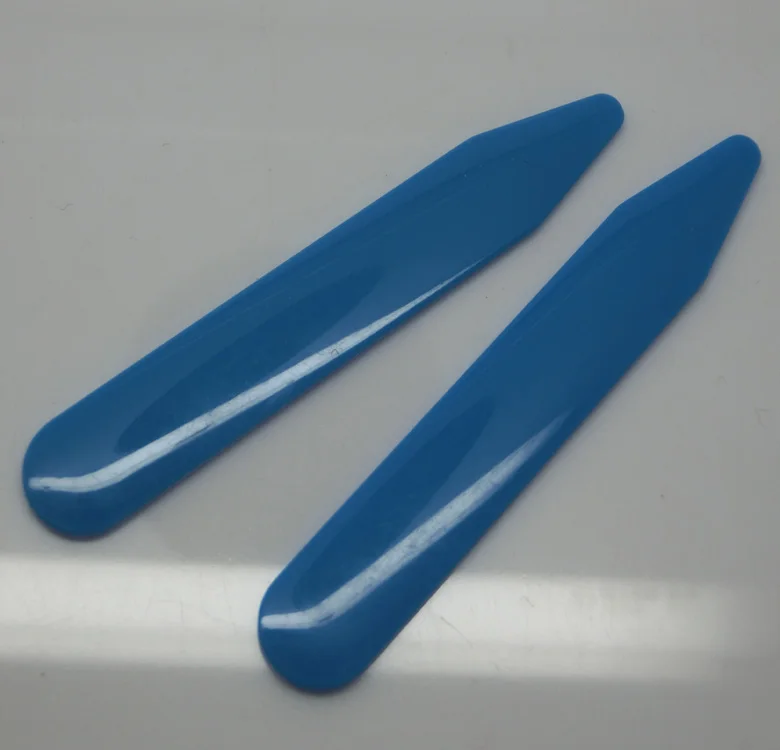 SHANH ZUN 30 Blue Plastic Dress Shirt Collar Stays Stiffeners Inserts point in Clear Bottle | Украшения и аксессуары