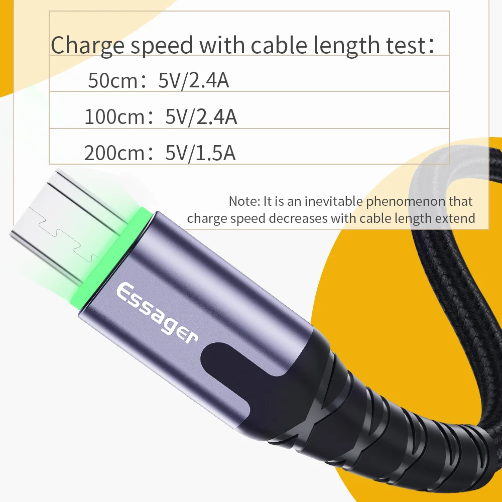 

Essager LED Micro USB Cable 3m 2.4A Fast Charging For Samsung QC2.0 Cable USB Micro USB Microusb For Xiaomi Android Phone cord