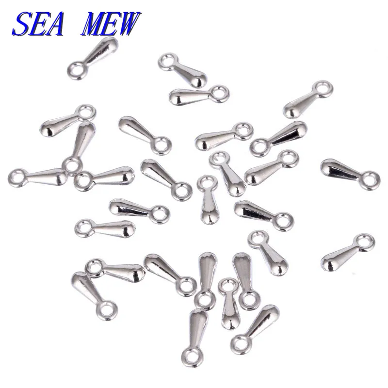 SEA MEW 3 мм * 6 металлические медные Подвески в форме капли воды латунные соединители