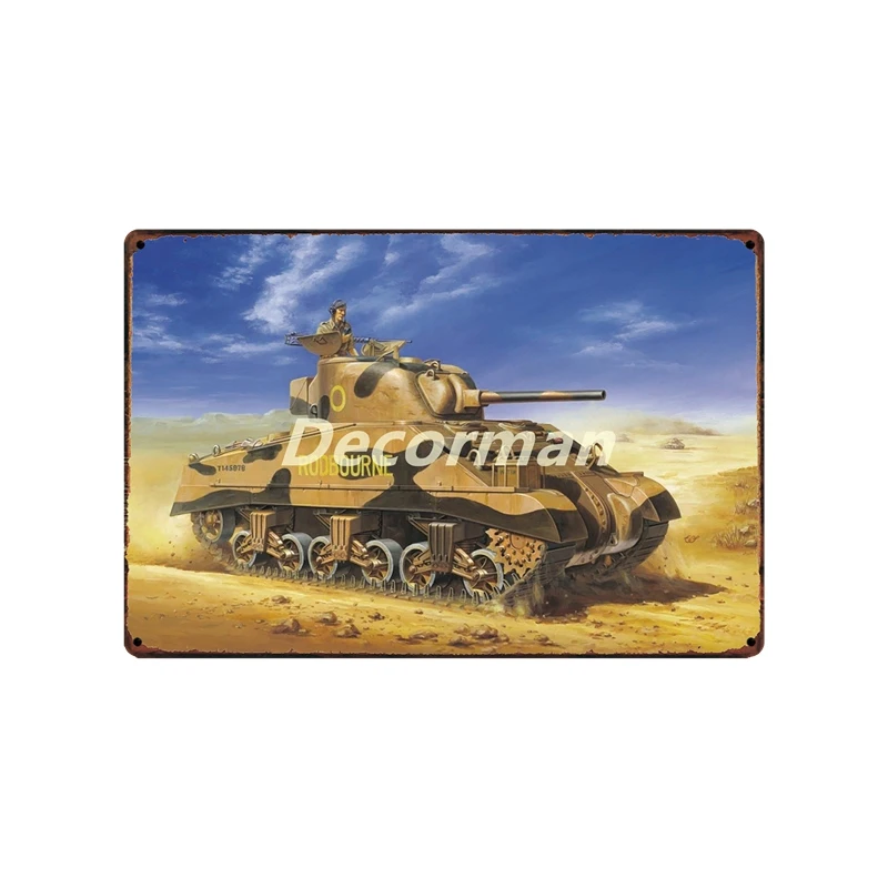 [DecorMan] Goodby war классический поцелуй Танк военные оловянные знаки на заказ оптом металлические картины Бар Паб Декор DD-1690 - Цвет: SA-5145