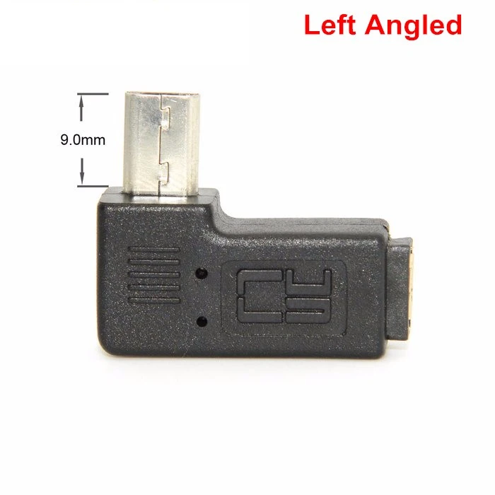 Micro USB 2 0 5Pin штекер к гнезду M F УДЛИНИТЕЛЬ 9 мм Длинный разъем 90 градусов правый и