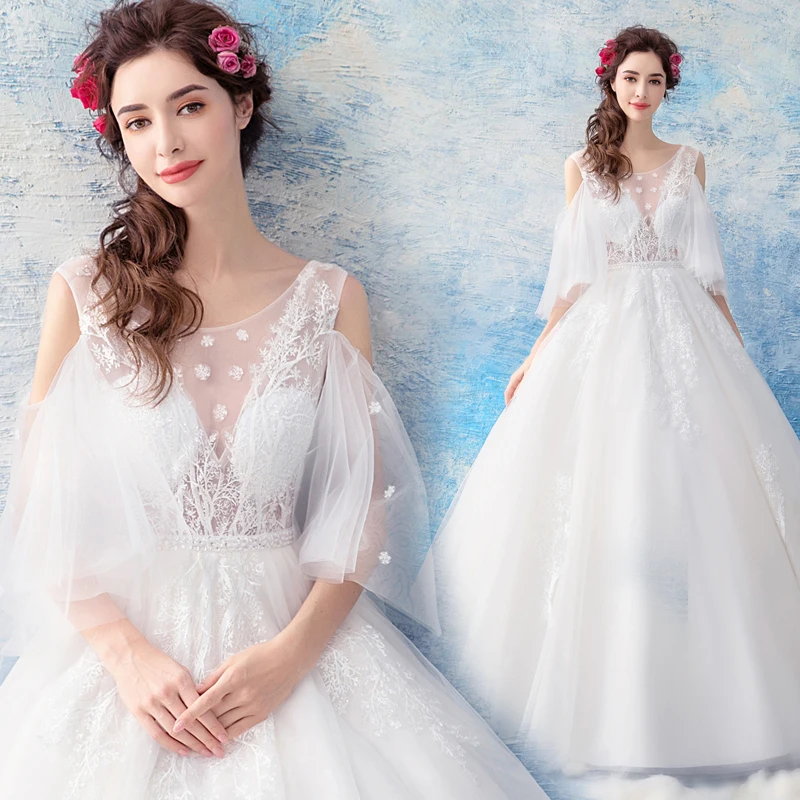 Robe Mariee Princesse 2019 романтическое свадебное платье с вышивкой и расклешенными