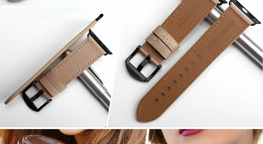 Аксессуары для часов MAIKES, ремешок из натуральной кожи для Apple Watch, 44 мм, 40 мм, ремешок для часов Apple, 42 мм, 38 мм, серия 4, 3, 2, 1, ремешок для часов