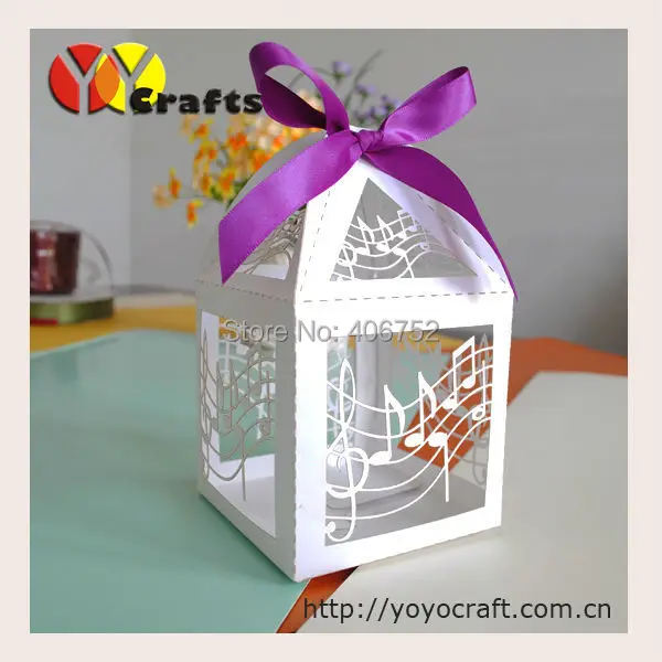 Бесплатная доставка лазерная резка музыкальные ноты коробки для свадеб