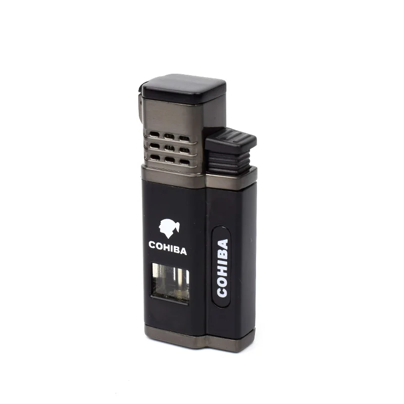 COHIBA зажигалка газовое окно наблюдения специальная Зажигалка 4 струйная газовая с