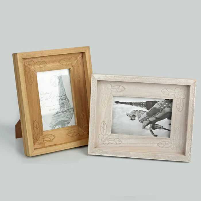 Винтаж 6 дюймов деревянный журналы твердой древесины фоторамка Деревянная рамка