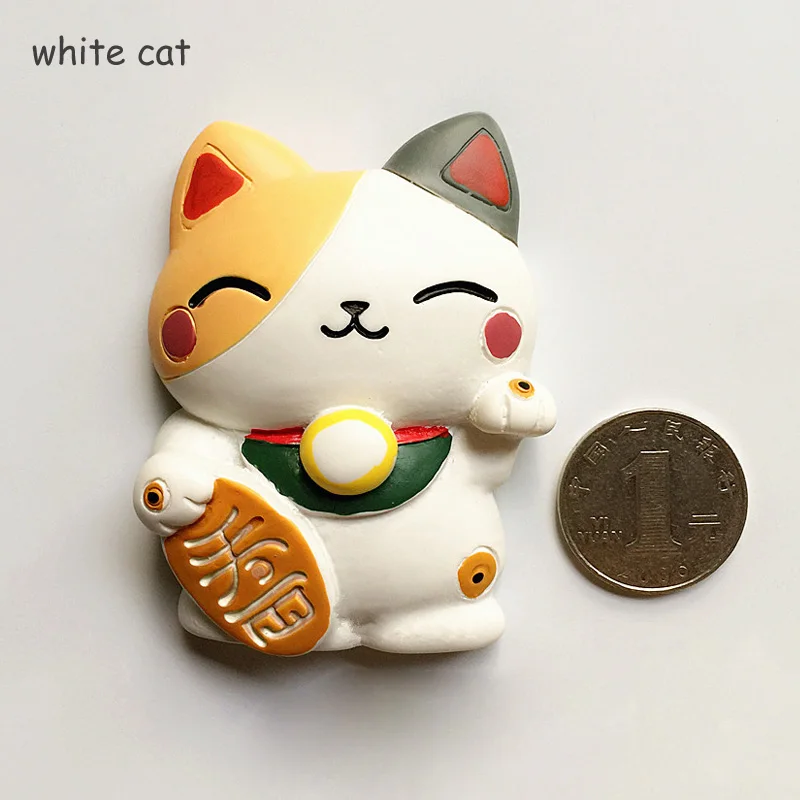 white cat Магнит на холодильник, домашний декор, мультяшный Кот, 1 шт., стикер на холодильник, обучающая игрушка, держатель для сообщений, экологичный подарок для детей - Цвет: white cat