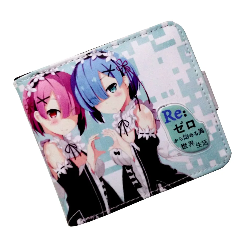 Аниме Re:Zero kara Hajimeru Isekai Seikatsu Rem & Ram короткая искусственная кожа кошелек с твердым