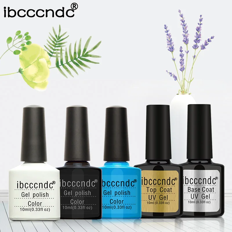 3 colors base top IBCCCNDC 79 цветов 10 мл замачиваемый Гель-лак Светодиодный УФ-гель для ногтей лак основа верхнее покрытие дизайн ногтей маникюр - Цвет: 3 colors base top