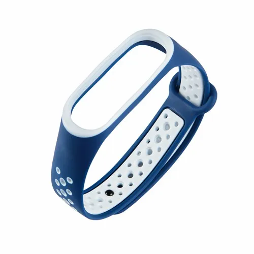 BLUE WHITE Duotone браслет на запястье для Xiaomi Mi Band 3 Смарт часы мягкий силиконовый браслет запасные части ремень аксессуары - Цвет: BLUE WHITE