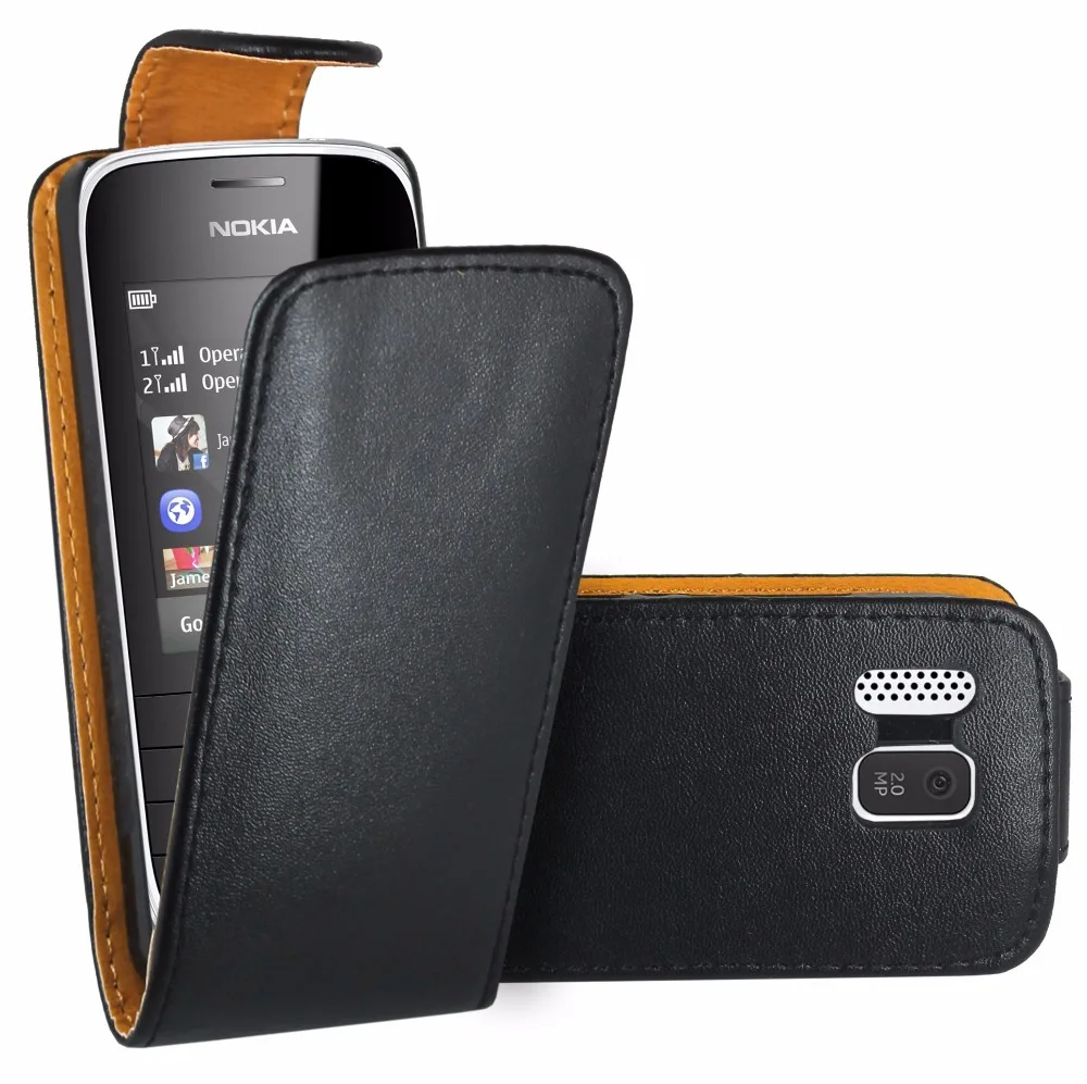 Кожаный чехол книжка для Nokia Asha 202 / Dual Sim|covers for nokia|case covercover |