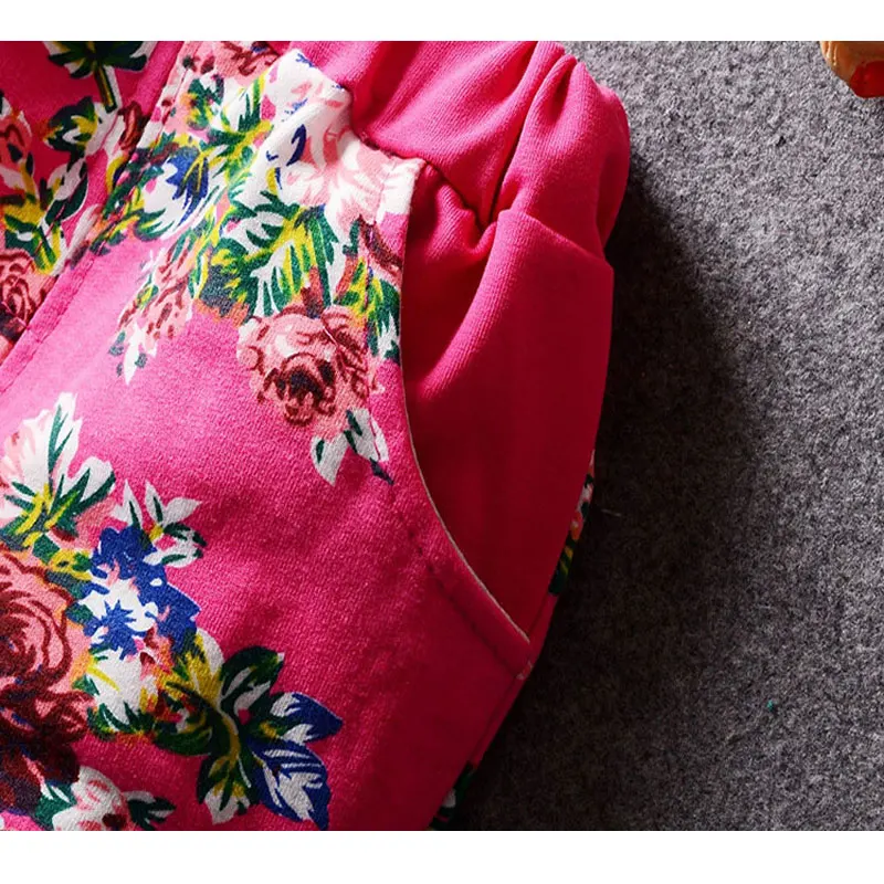 Комплект одежды для маленьких девочек костюм с длинным рукавом и цветочным