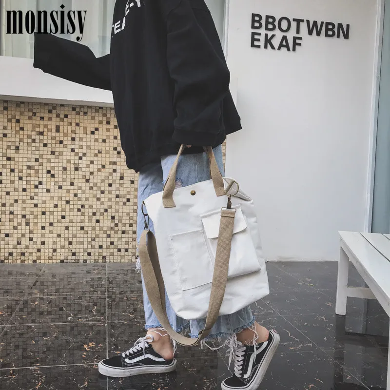 Холщовые сумки на плечо Monsisy для девочек Экологичная Сумка-тоут покупок сумочки